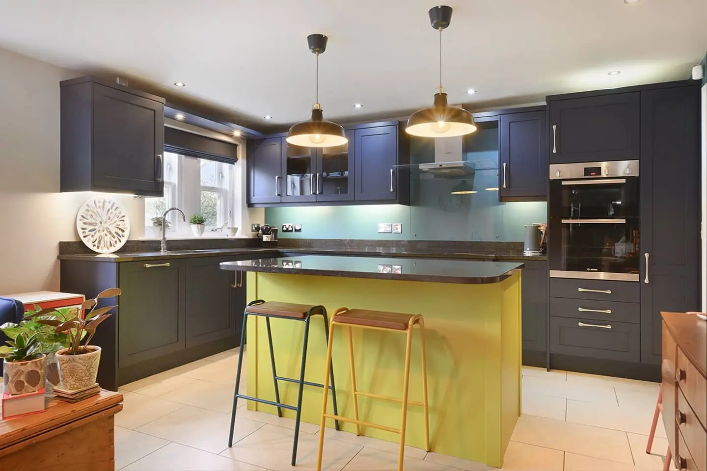 Navy resprayed kitchen 1